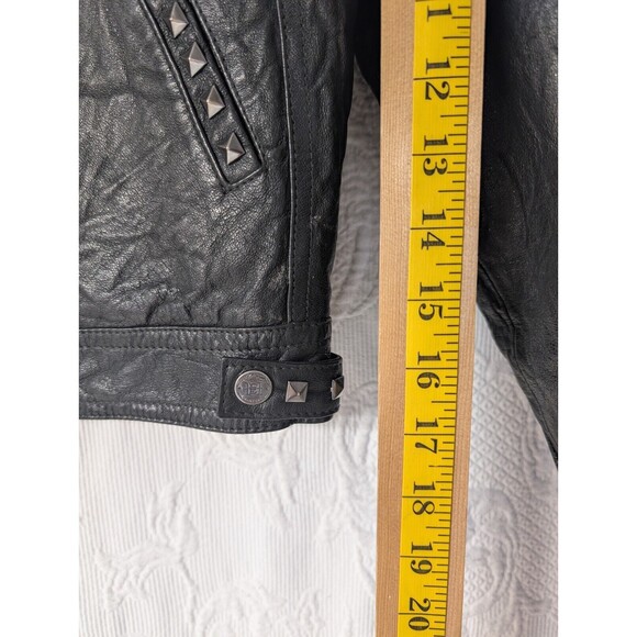 Ed Hardy by Christian Audigier Women's S Black Leather Jacket World Tour Skull - Picture 15 of 16